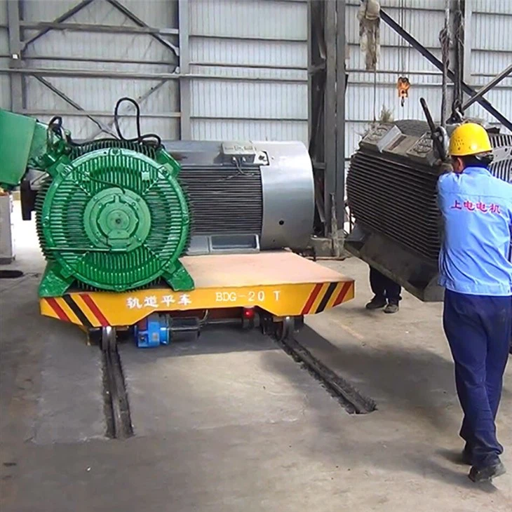 Electric Transfer Cart With Steel Rail Wheels 20t