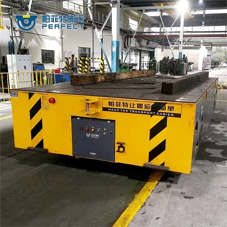 Battery Powered Transfer Cart For Handling Plate On Epoxy Floor Operation